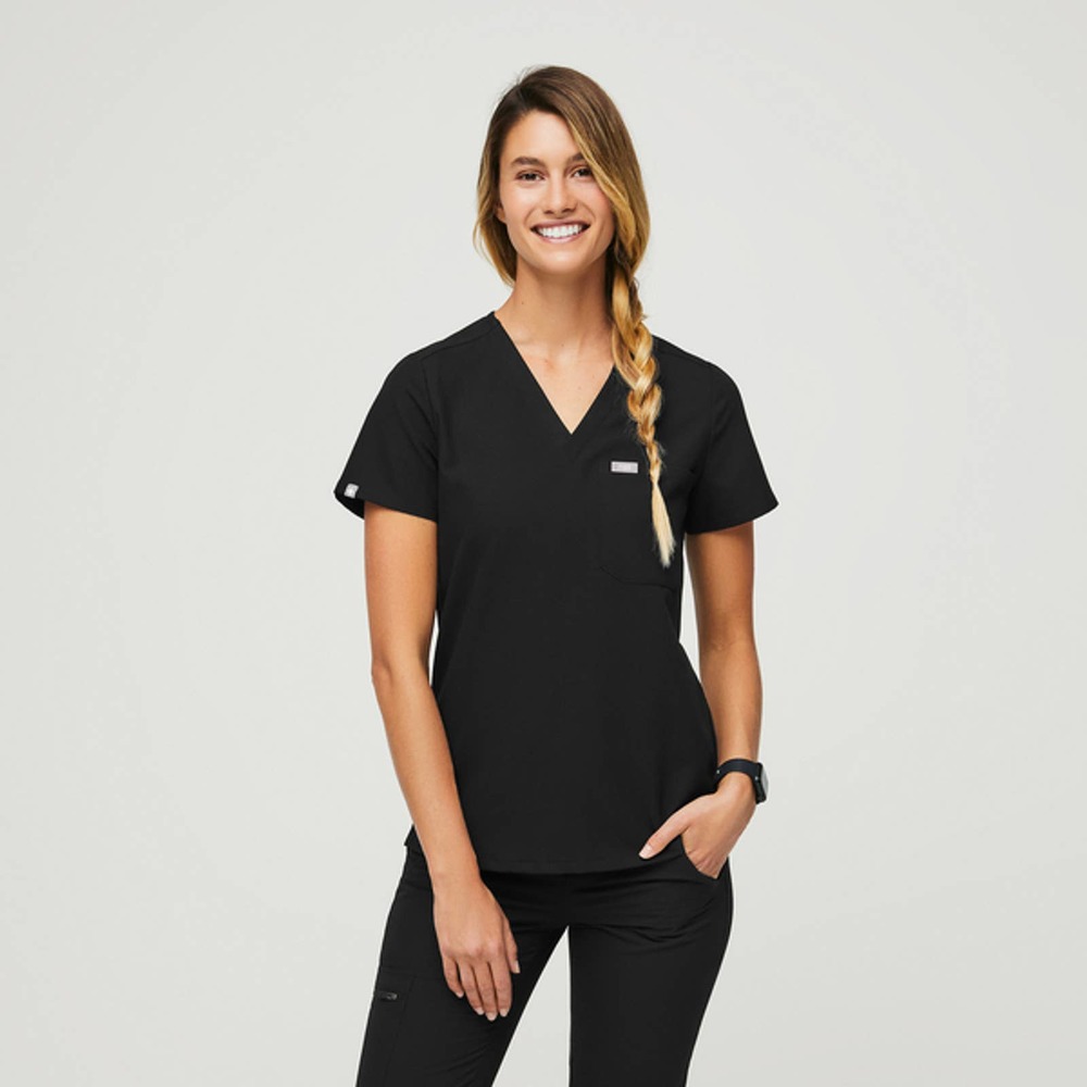 Large - BLACK - FIGS scrubs Set - Top and Jogger Pants